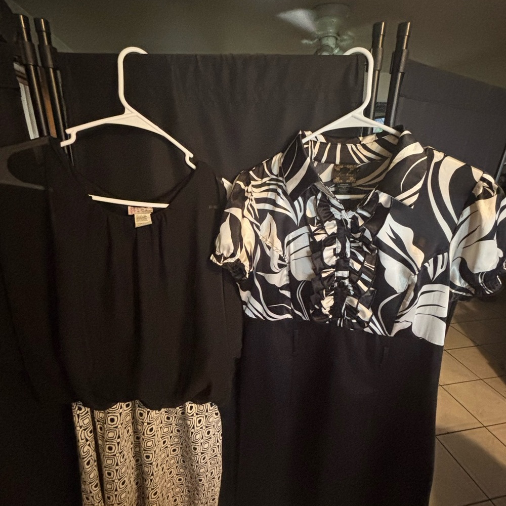 Elegant Black and White Women's Dress